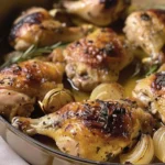 Flavorful Roasted Chicken with Shallots Recipe finished dish