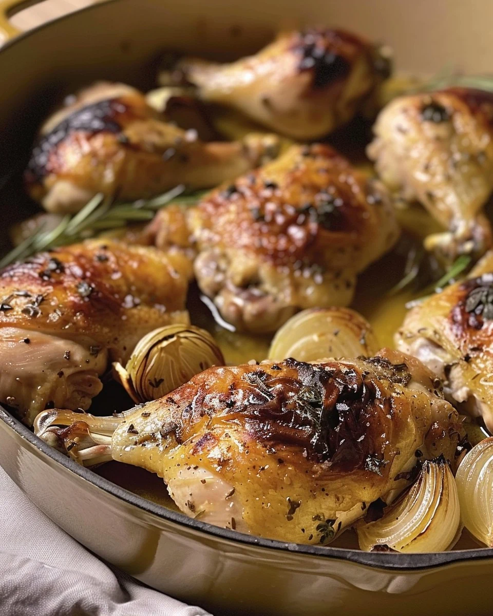 Flavorful Roasted Chicken with Shallots Recipe finished dish