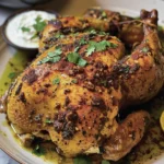 Flavorful Spiced Roast Chicken with Zaatar Yogurt Recipe finished dish