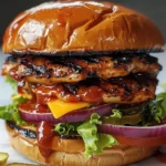 Flavorful Spicy Smoky BBQ Chicken Burger Recipe finished dish