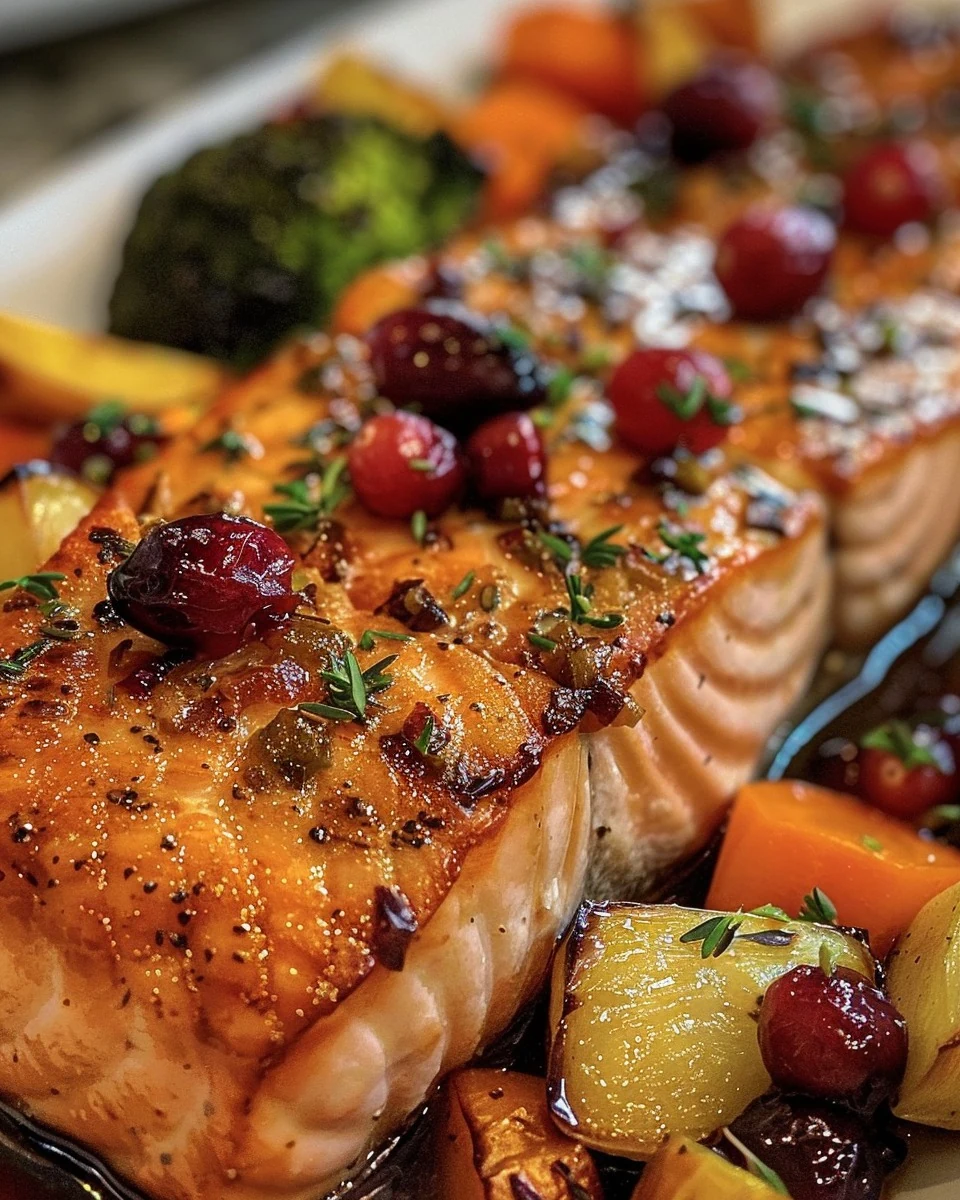 Flavorful Trout with Roasted Vegetables and Relish finished dish