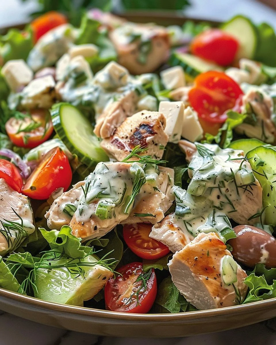 Fresh and Flavorful Tzatziki Chicken Salad Recipe finished dish