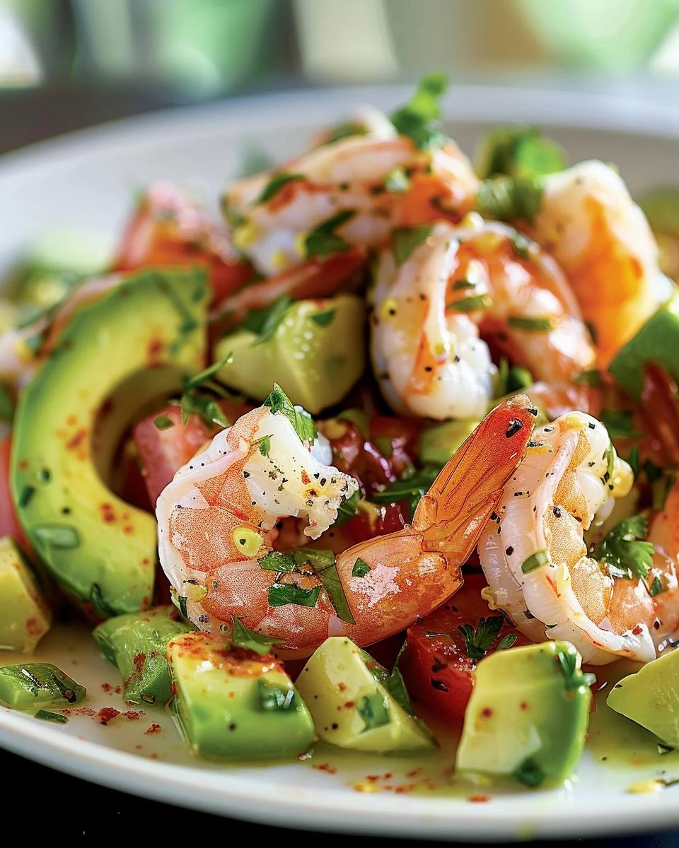 Fresh and Zesty Shrimp Avocado Salad Recipe finished dish