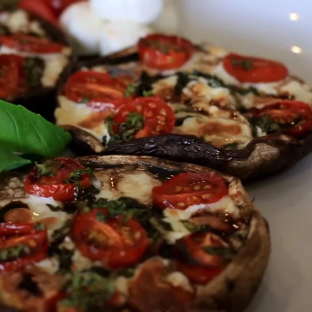 Garlic Butter Portobello Caprese Delight Recipe finished dish