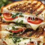 Gourmet Caprese Grilled Cheese Sandwich Recipe finished dish