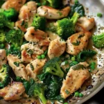 Healthy Garlic Chicken with Broccoli and Spinach Recipe finished dish