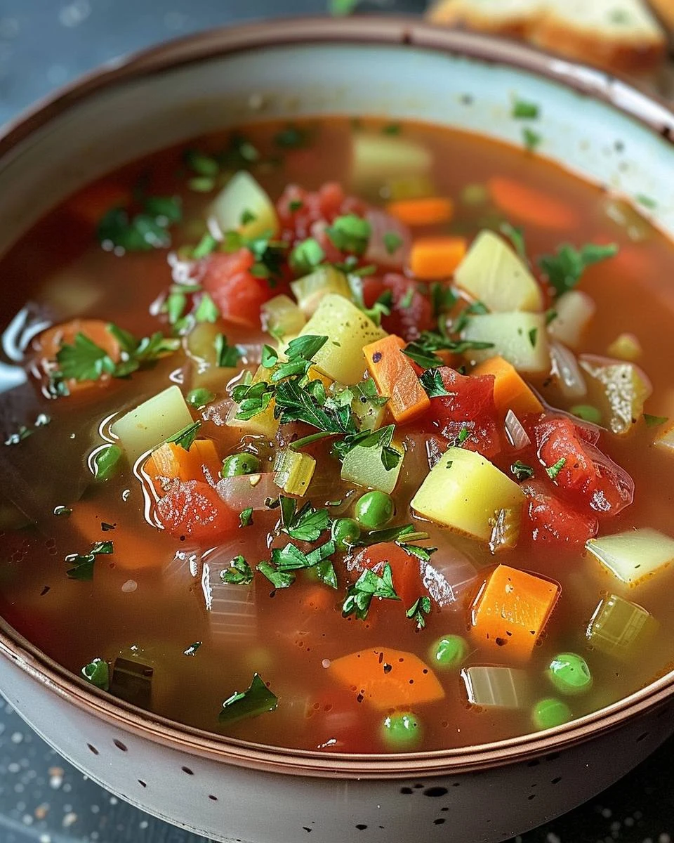Hearty and Delicious Chunky Vegetable Soup Recipe finished dish