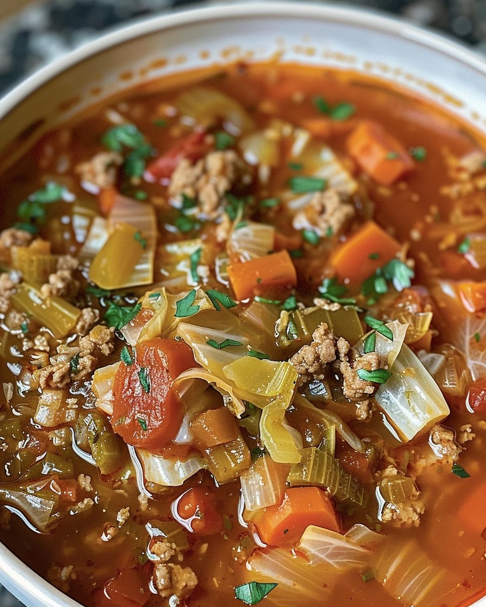 Hearty Cabbage Roll Soup Recipe for Cozy Nights finished dish