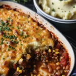 Hearty Chilli Bean Bake with Soured Cream Mash Recipe finished dish