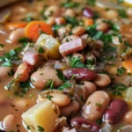 Hearty Crock Pot Ham and Bean Soup Recipe for Comfort finished dish