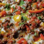 Hearty Ground Beef and Peppers Skillet Recipe finished dish
