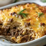 Hearty Ground Beef and Rice Casserole Recipe finished dish