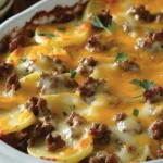 Hearty Hamburger Potato Casserole Recipe finished dish