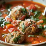 Hearty Italian Meatball Soup for Cozy Nights finished dish