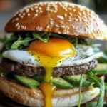 Indulge in a Burger with Fried Egg and Special Sauce finished dish