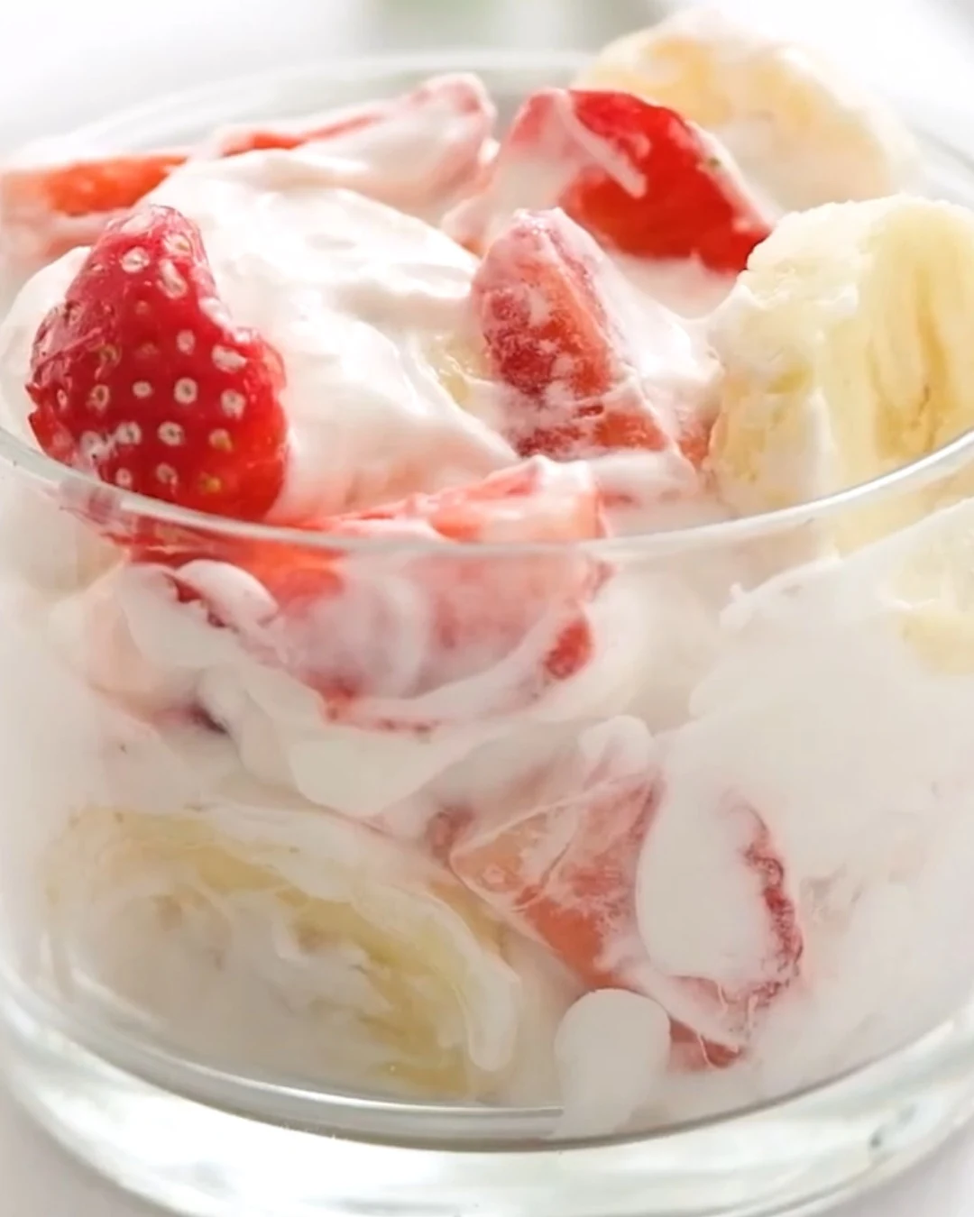 Indulge in Banana-Strawberry Cheesecake Delight finished dish