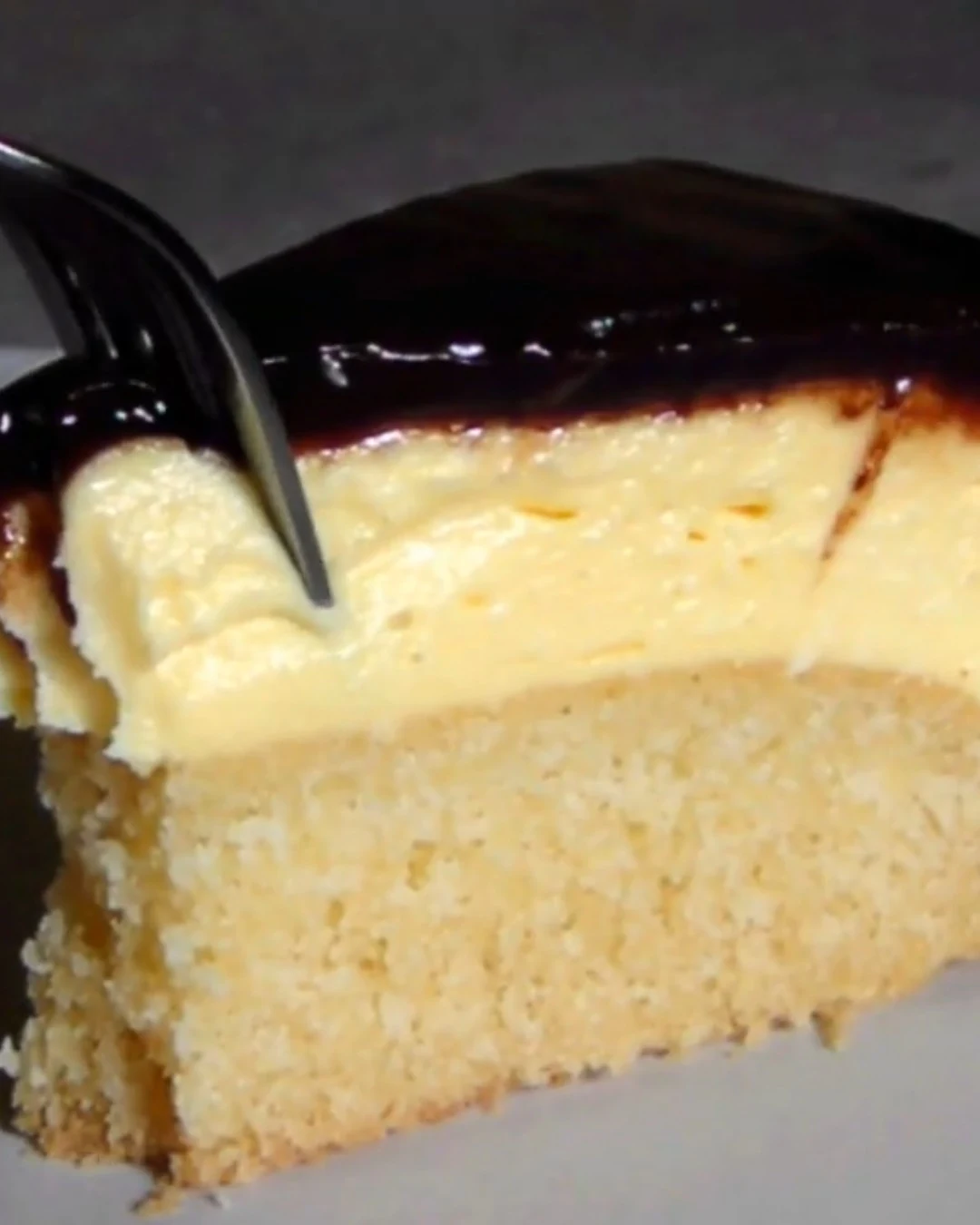 Indulge in Boston Cream Pie Cheesecake Bliss finished dish