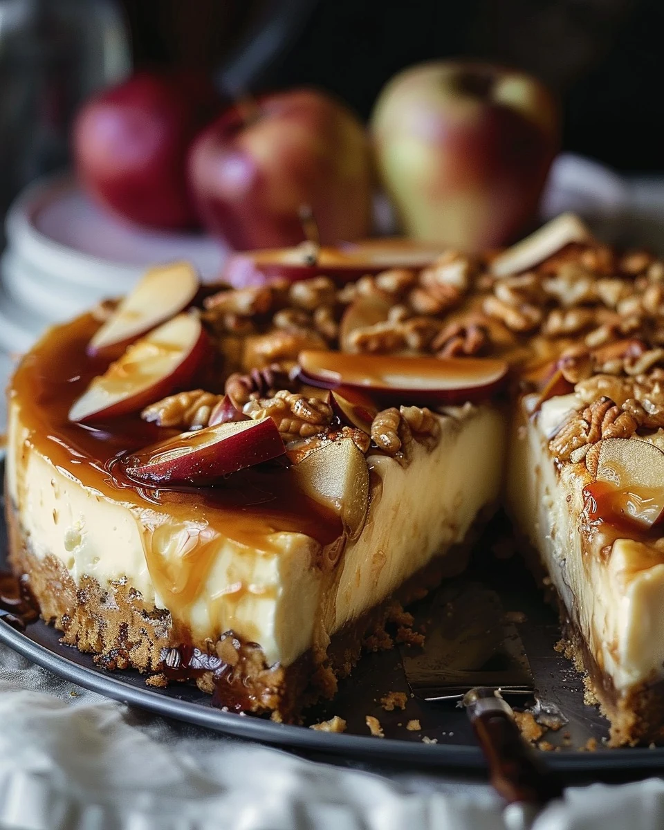 Indulge in Brown Sugar Apple Cheesecake Bliss finished dish