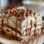 Indulge in Caramel Latte Icebox Cake Delight finished dish
