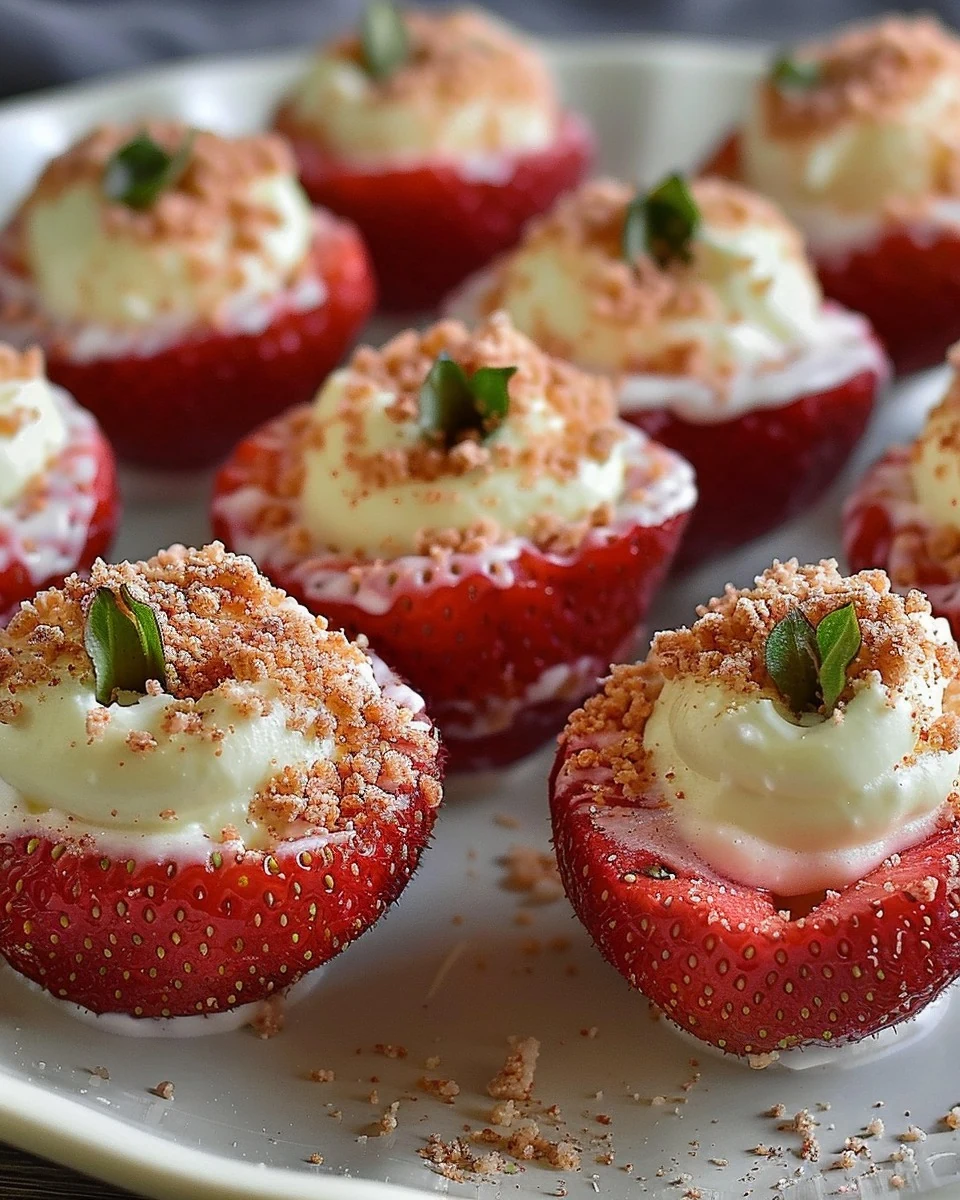 Indulge in Cheesecake Deviled Strawberries Today finished dish