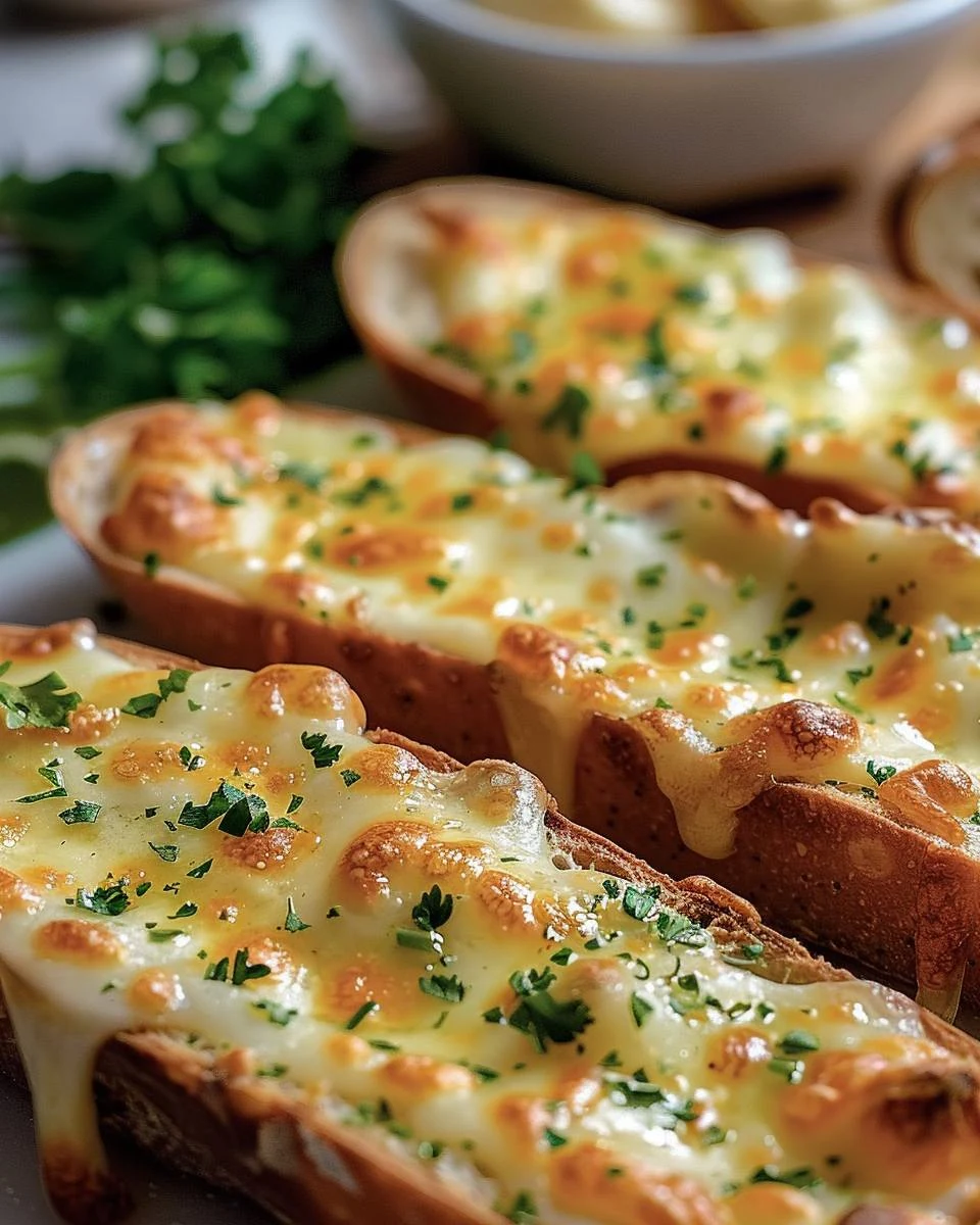 Indulge in Cheesy Confit Garlic Bread Today finished dish