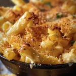 Indulge in Cheesy Mac Cheese Fries Delight finished dish