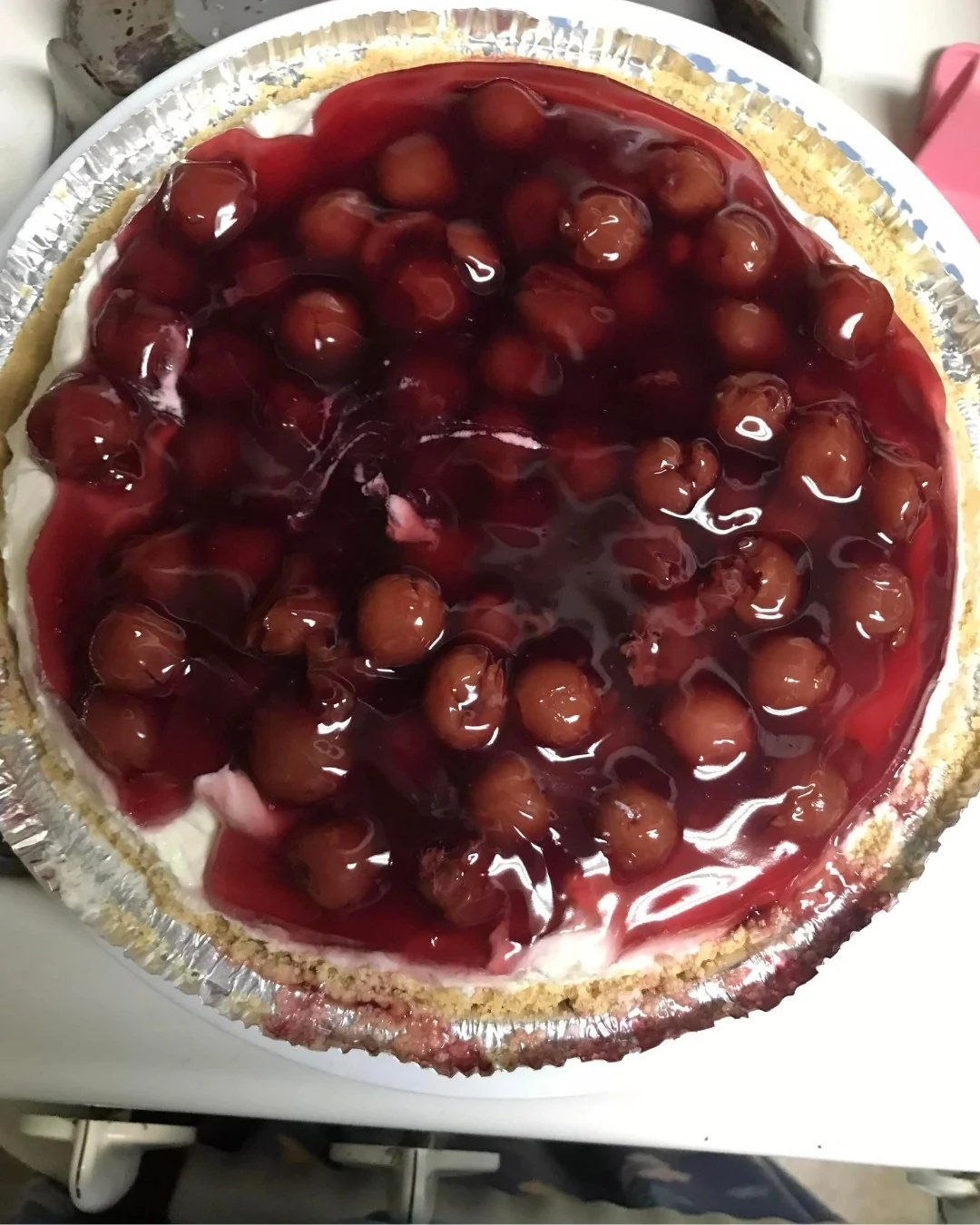 Indulge in Cherry Cheesecake Lush Dessert Today finished dish
