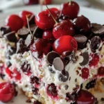 Indulge in Cherry Chocolate Chip Poke Cake Today finished dish