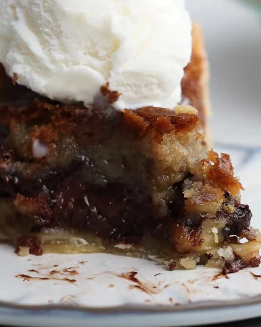 Indulge in Chocolate Chip Cookie Pie Bliss finished dish