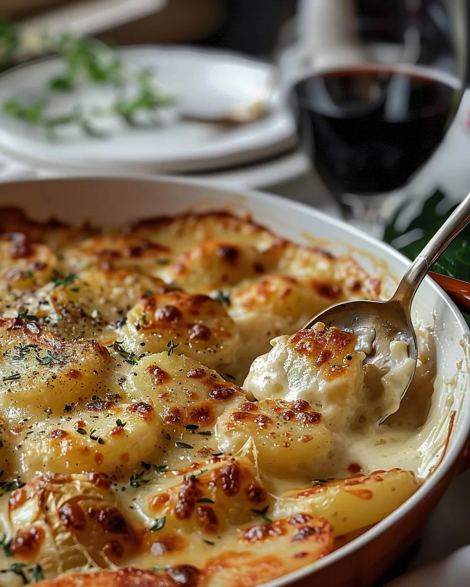 Indulge in Classic Potato Gratin - A Comforting Delight finished dish