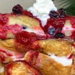 Indulge in Cream Cheese-Stuffed Blackberry Compote French Toast finished dish