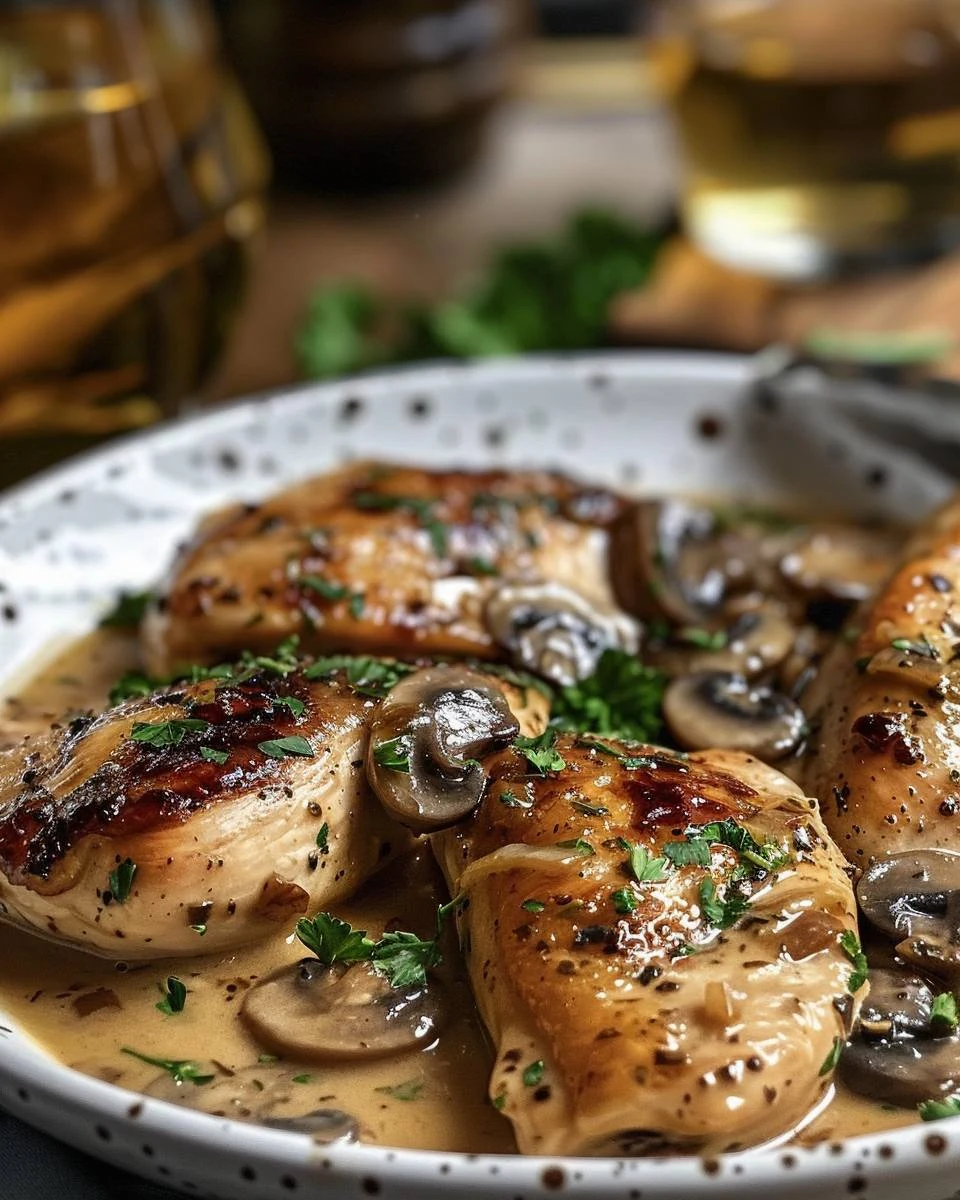 Indulge in Creamy Chicken Marsala Tonight finished dish
