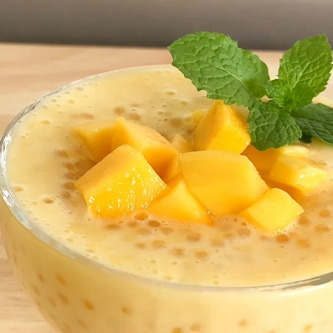 Indulge in Creamy Mango Sago Today finished dish