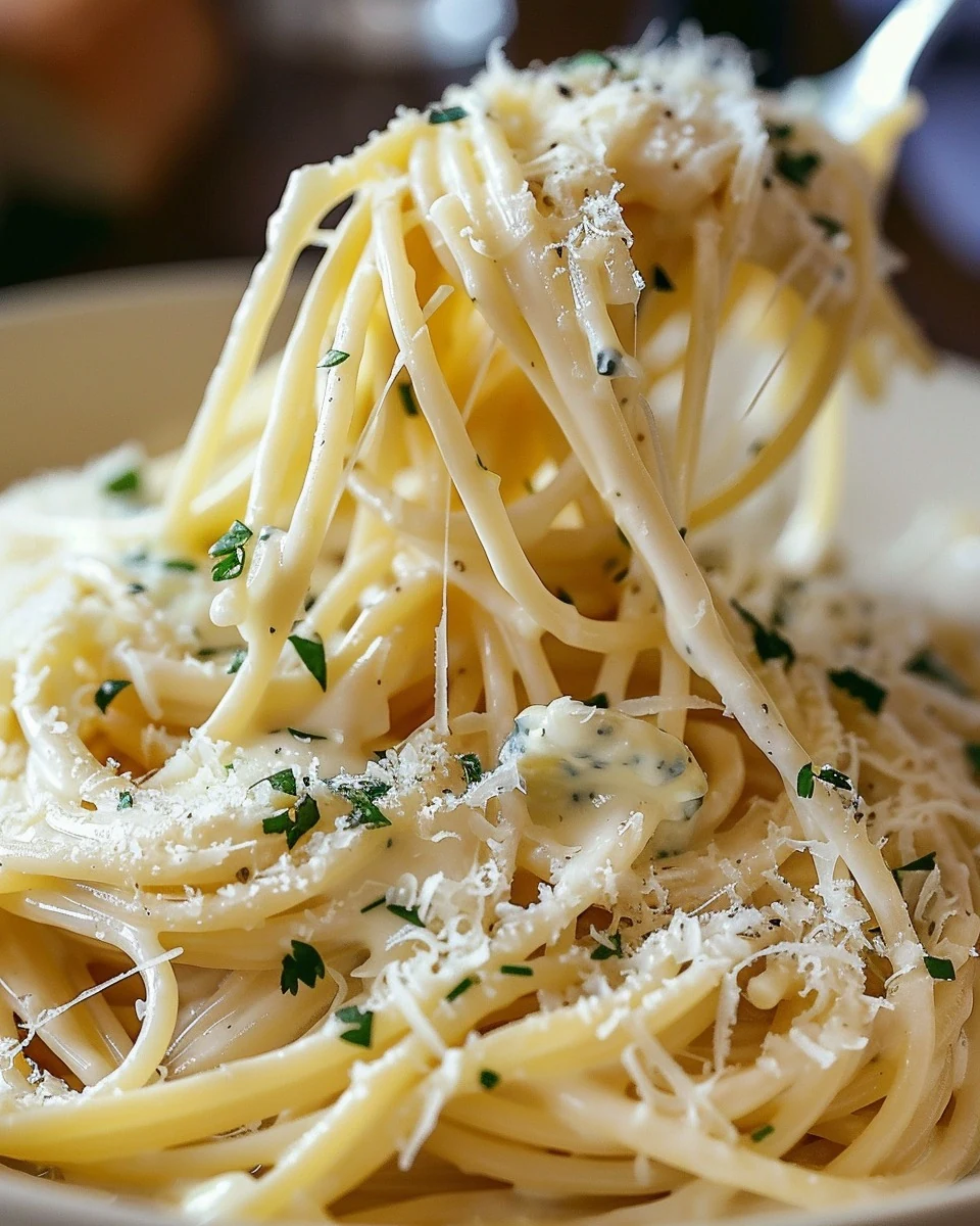 Indulge in Creamy Three-Cheese Spaghetti Today finished dish