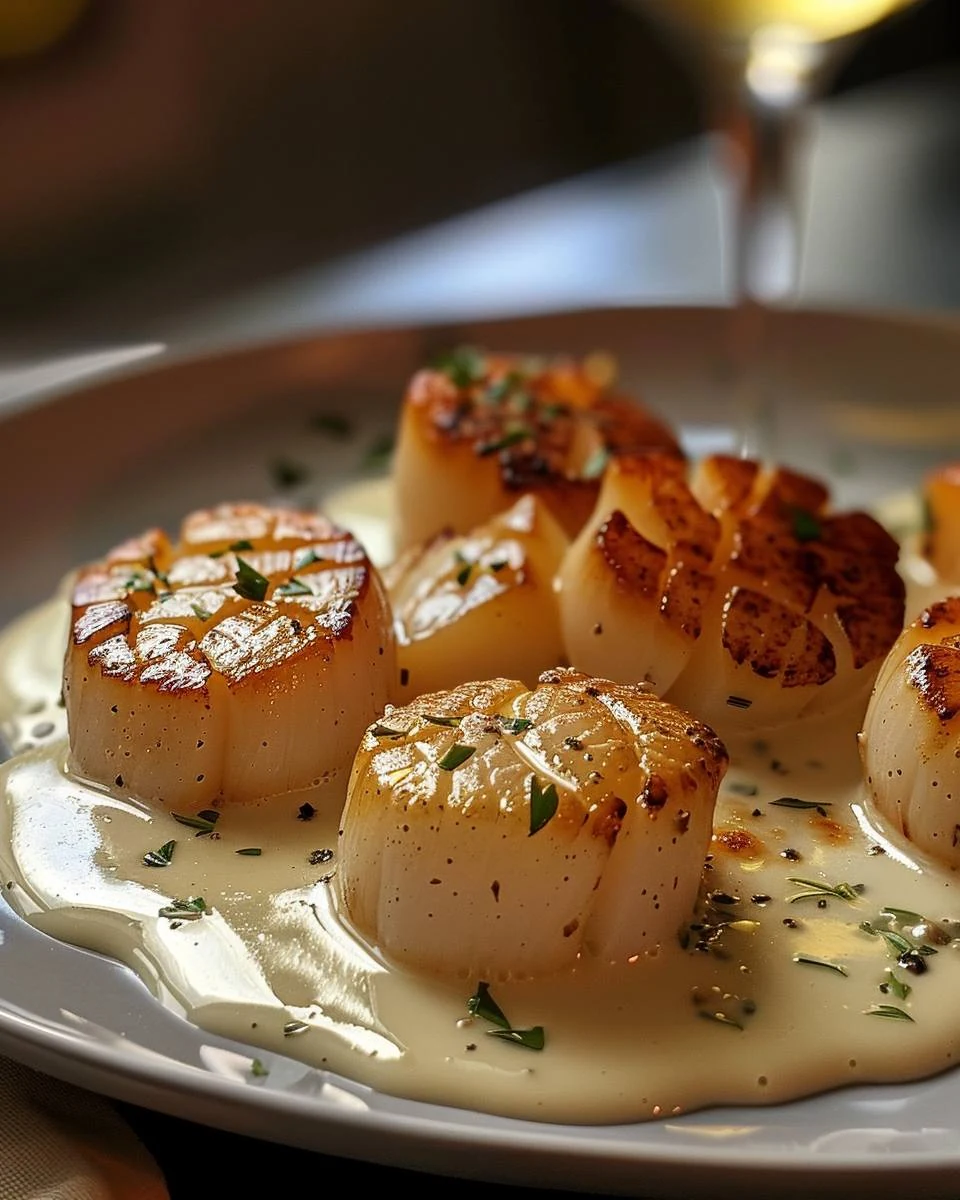 Indulge in Creamy Tuscan Garlic Scallops Tonight finished dish