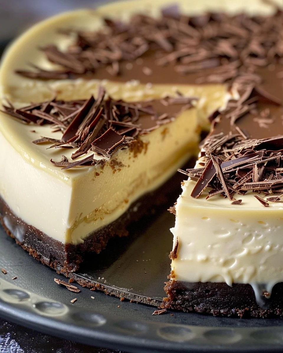 Indulge in Decadent Chocolate Base Cheesecake Delight finished dish