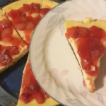 Indulge in Delectable No-Bake Lemon Strawberry Cheesecake finished dish