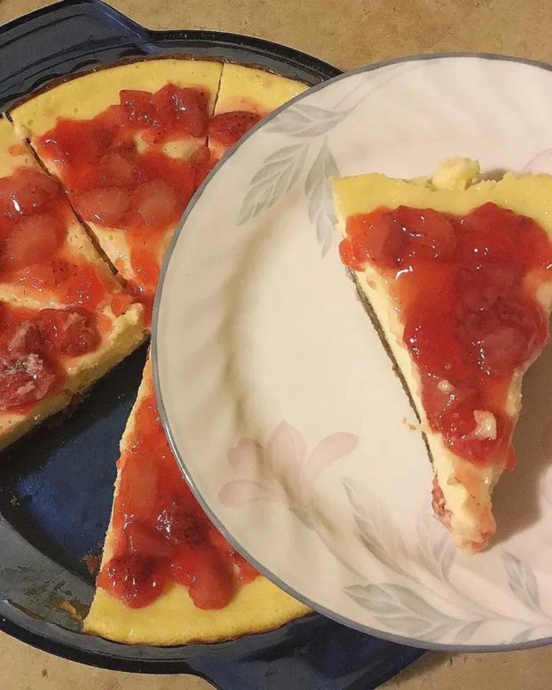 Indulge in Delectable No-Bake Lemon Strawberry Cheesecake finished dish