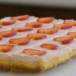 Indulge in Delicious Strawberry Cheesecake Bars finished dish