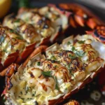 Indulge in Grilled Lobster Tails with Lemon Herb Butter finished dish