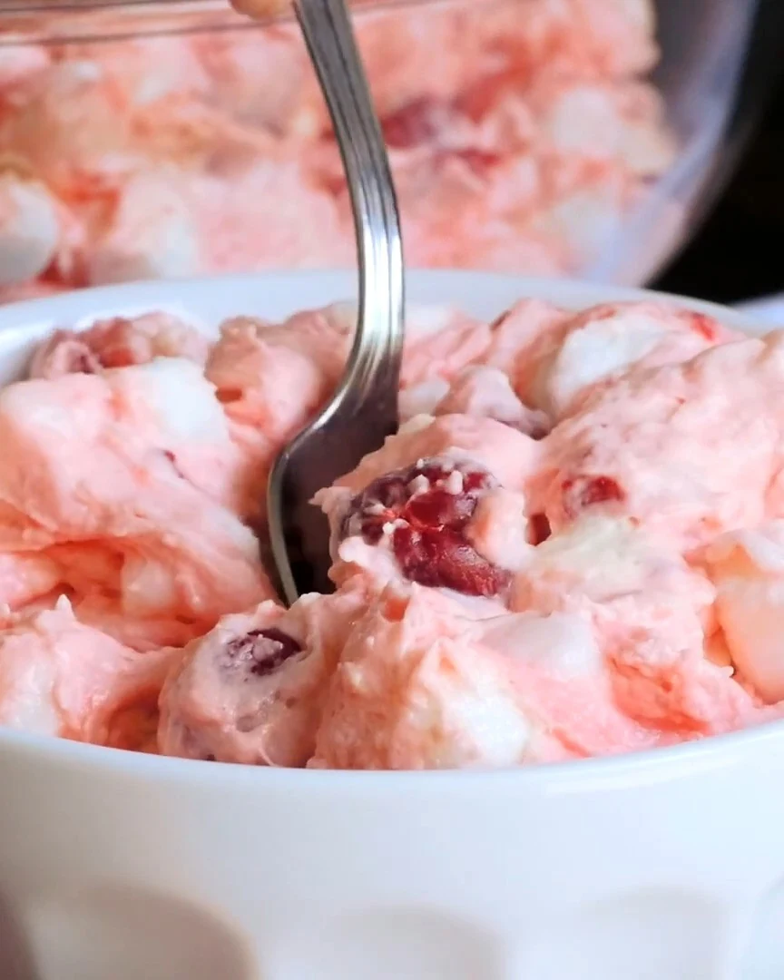 Indulge in Heavenly Cherry Cheesecake Fluff Today finished dish
