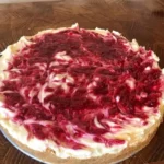 Indulge in Heavenly Raspberry Marble Cheesecake Today finished dish