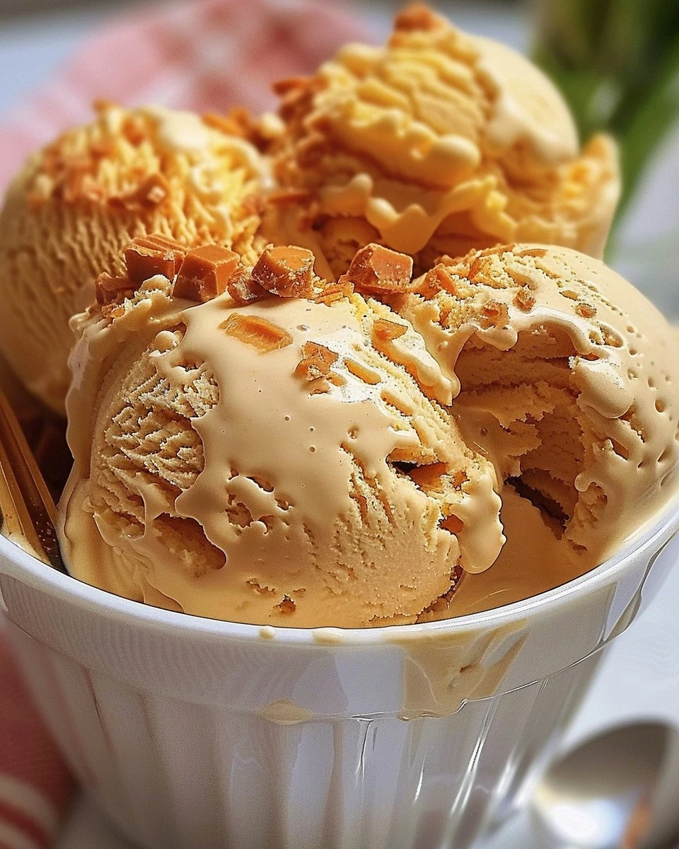 Indulge in Homemade Butterscotch Ice Cream Today finished dish