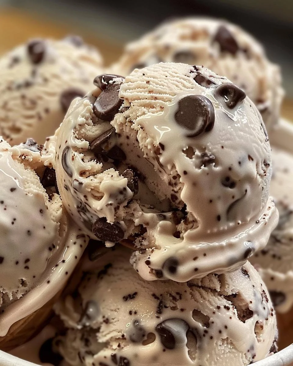 Indulge in Homemade Chocolate Chip Ice Cream finished dish