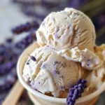 Indulge in Homemade Honey Lavender Ice Cream finished dish