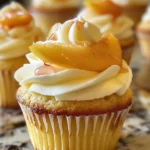 Indulge in Honey Peach Cream Cheese Cupcakes Today finished dish