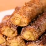 Indulge in Irresistible Banana French Toast Roll-Ups finished dish
