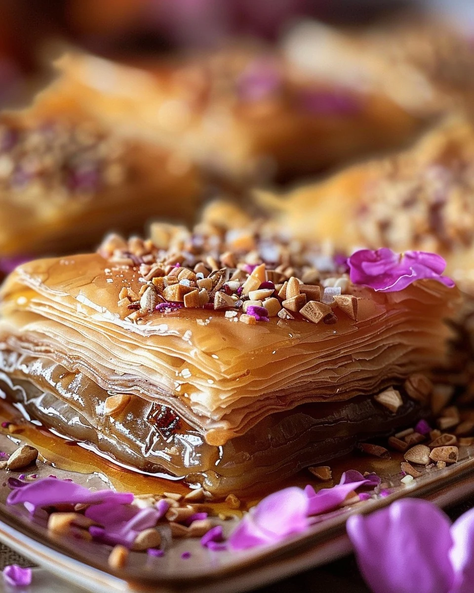 Indulge in Irresistible Rose Baklava Today finished dish