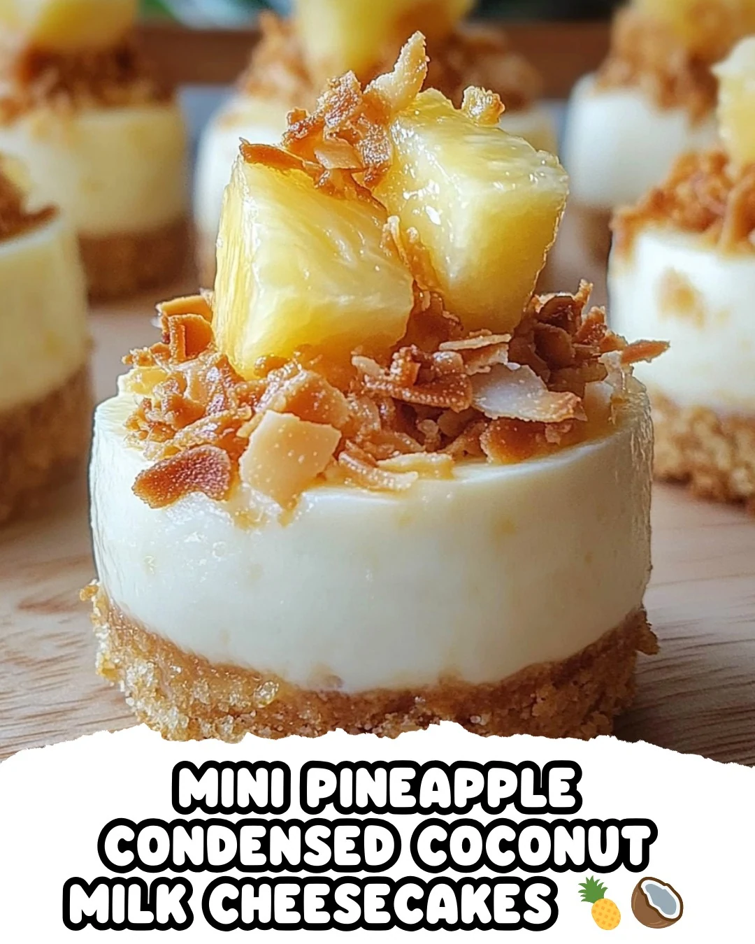 Mini Pineapple Condensed Coconut Milk Cheesecakes