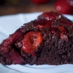 Indulge in Mom's Chocolate Cherry Upside-Down Cake finished dish